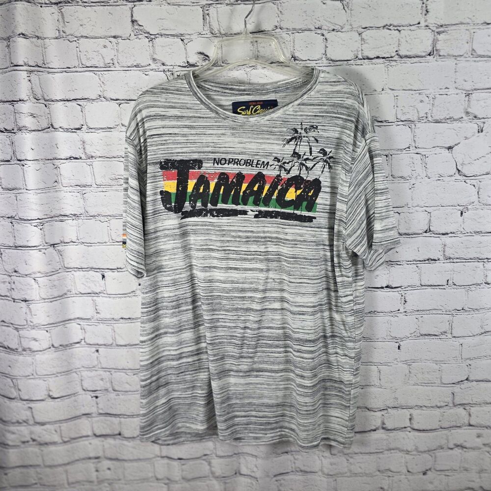 Surf Classic "No Problem Jamaica" Men's XL Gray Striped T-Shirt